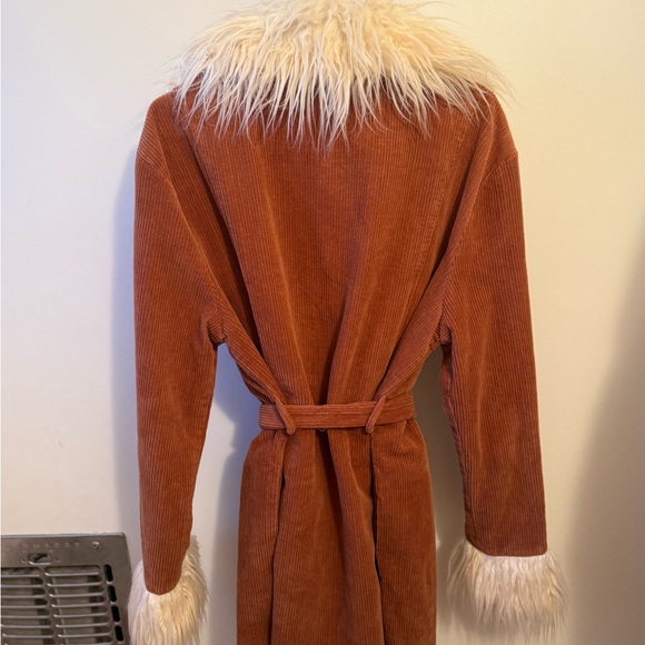 Altar'd State Tan Teddy Jacket with Cream Faux Fur - Picture 2 of 4